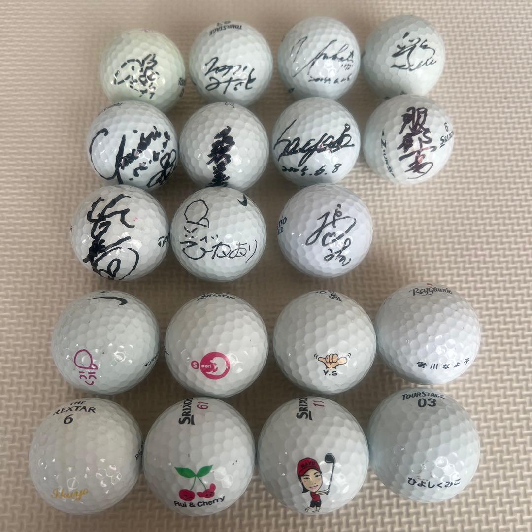 女子プロゴルファー直筆サインボールた11個、実使用ボール8個セット