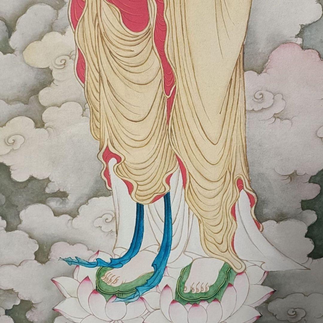 唐寅 観音像 掛け軸 中堂 仏画 中国画 表装済 サイズ：70×173cm - メルカリ