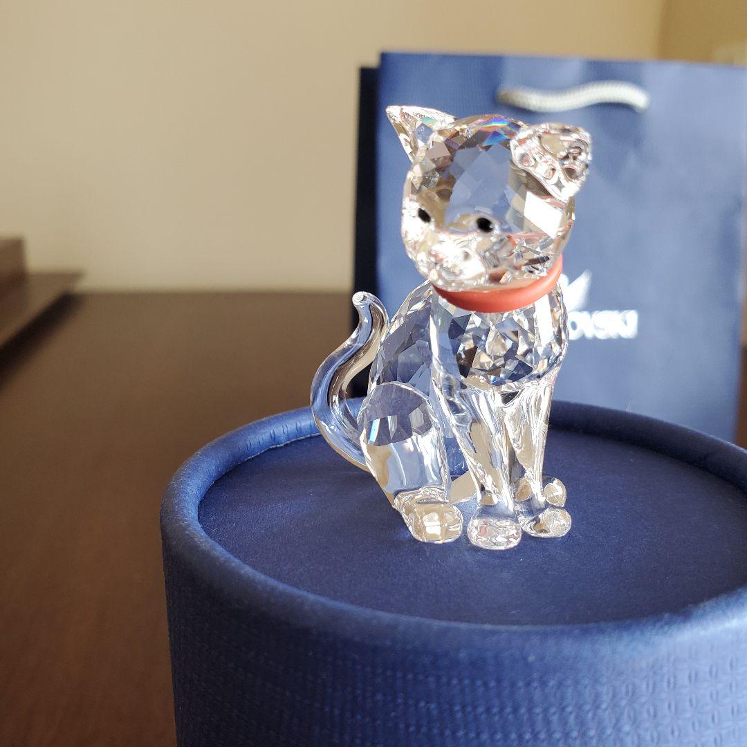 新品】レア☆スワロフスキー 猫置物 SWAROVSKI ねこ - メルカリ