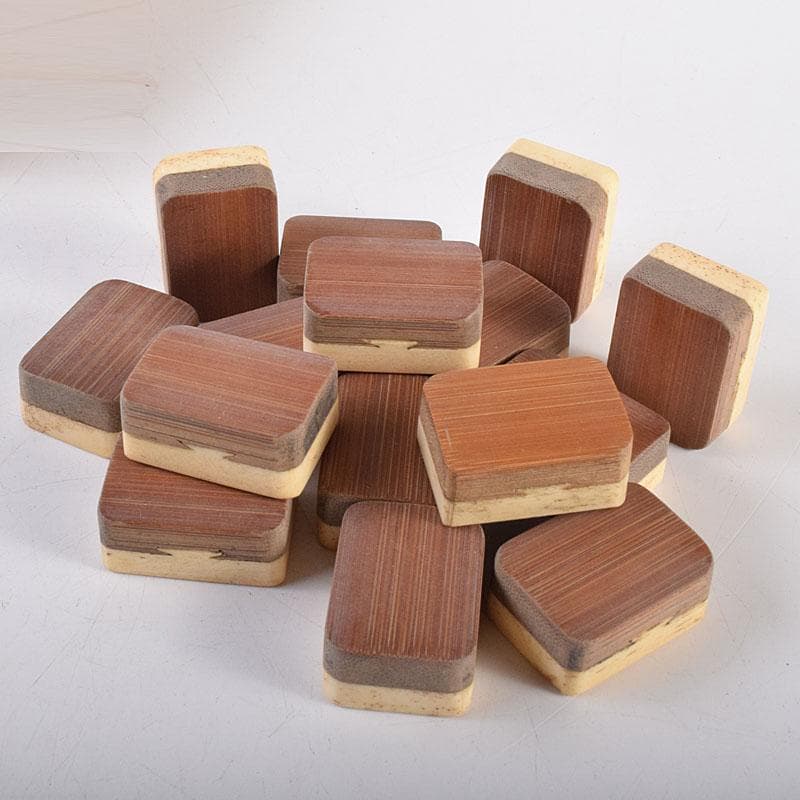 中国　竹嵌　骨牌　背竹牌　麻雀牌　木箱付　V　8014