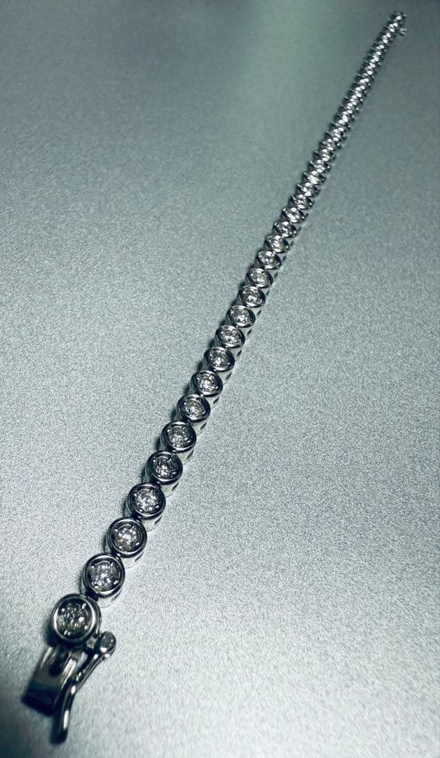 ルイ！Pt850 テニスブレスレット ダイヤ2.0ctアップ 17.7g