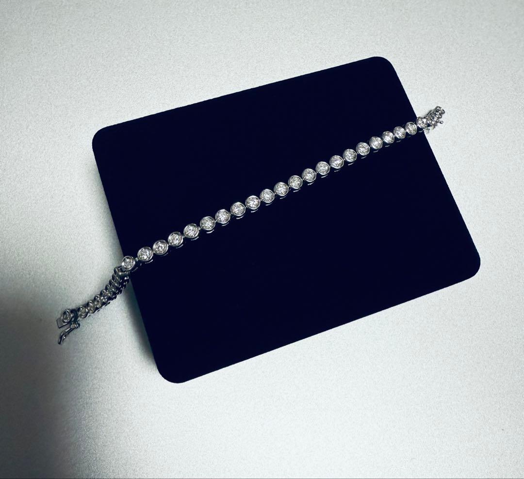 ルイ！Pt850 テニスブレスレット ダイヤ2.0ctアップ 17.7g