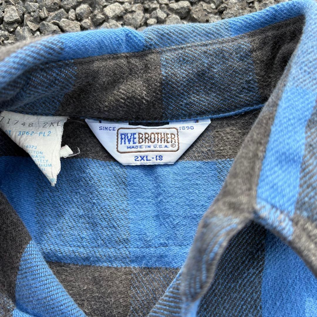 FIVE BROTHER 70~80年代 三角タグ ヘビーネルシャツ USA製