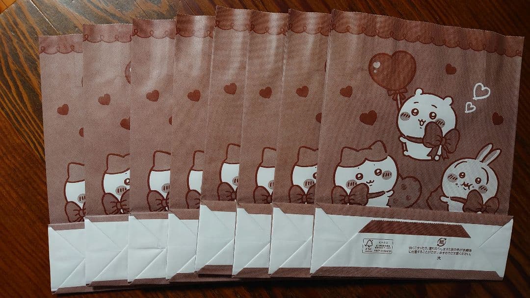 ちいかわ バレンタイン チョコレート パーティ缶 ポーチ ギフト ショッパー8枚