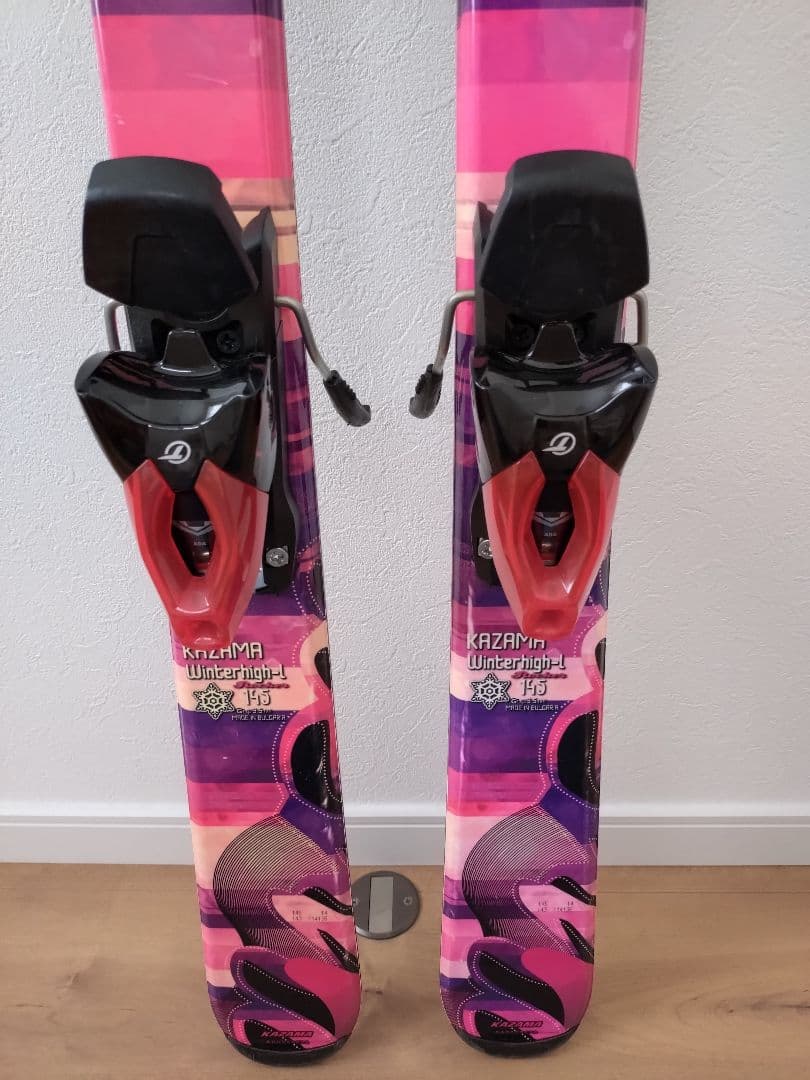 KAZAMAスキー ブラック/ピンク/パープル145センチ - スキー一 番 安い