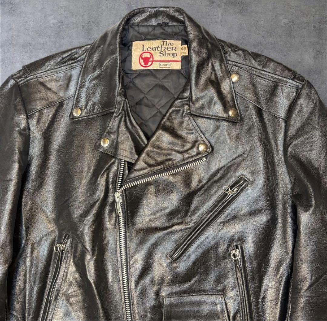 70's 〜 Sears ダブル ライダース ジャケット 40 REG. L - メルカリ