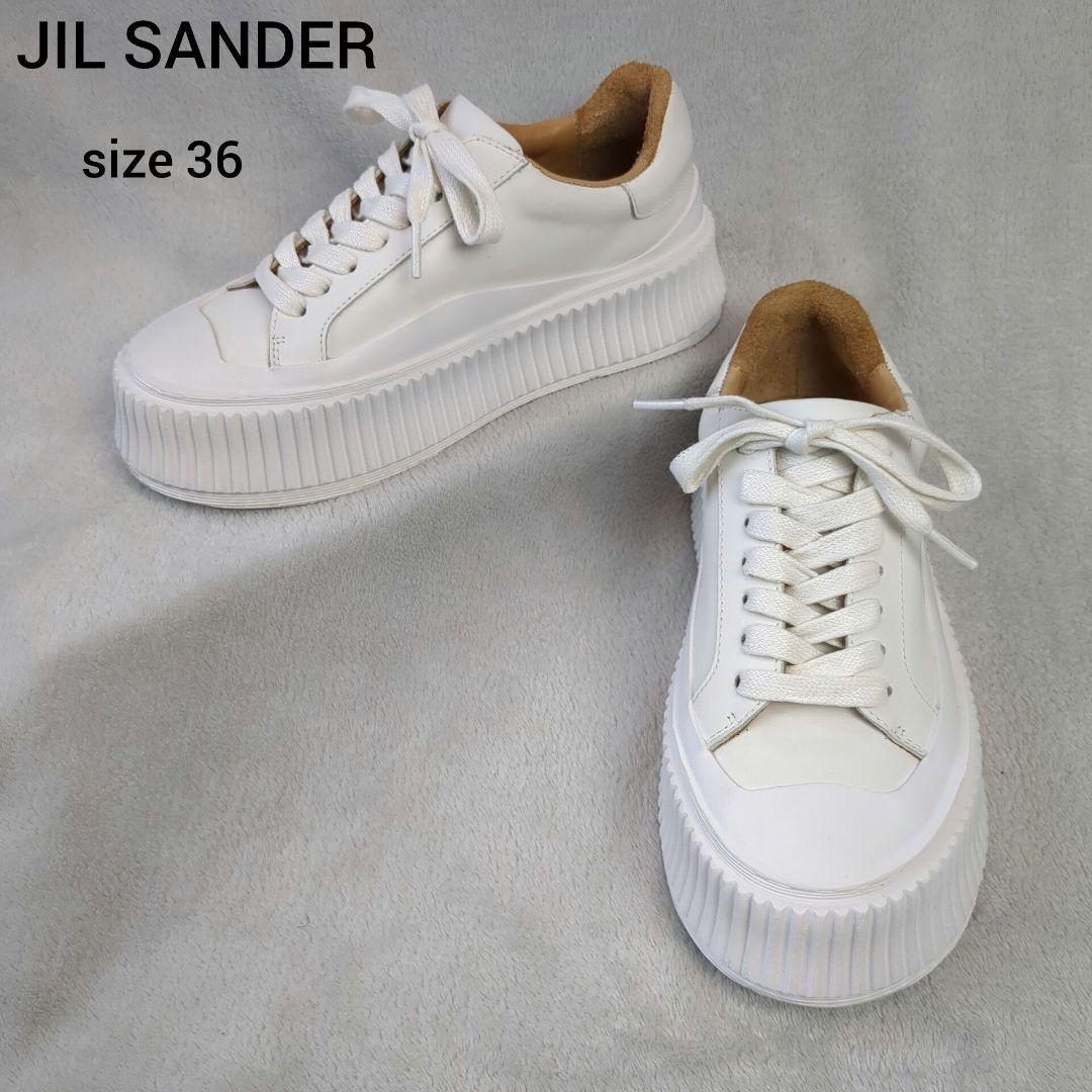 JIL SANDER ジルサンダー スニーカー レザー ホワイト サイズ36 - メルカリ