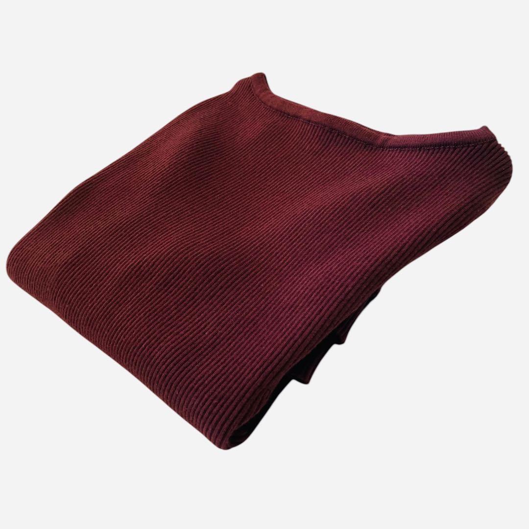 美品】ロンハーマン オーラリー バーガンディ ギザボート リブ ニット