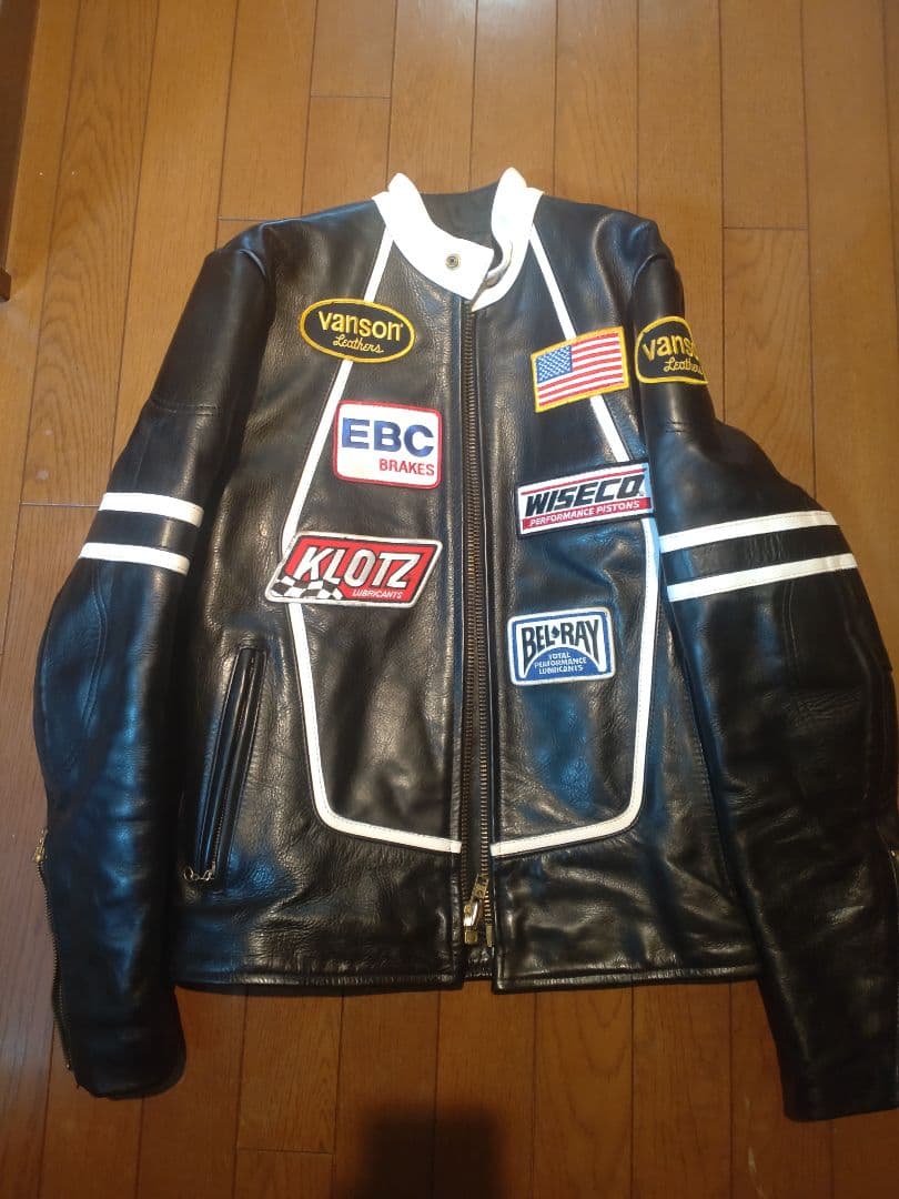 別注 VANSON RJP レザーライダースジャケット ワッペン バンソン