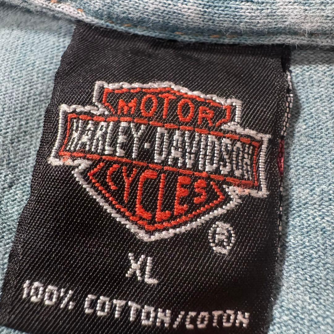 USA製 90s フェード ハーレーダビッドソン 両面プリント Tシャツ