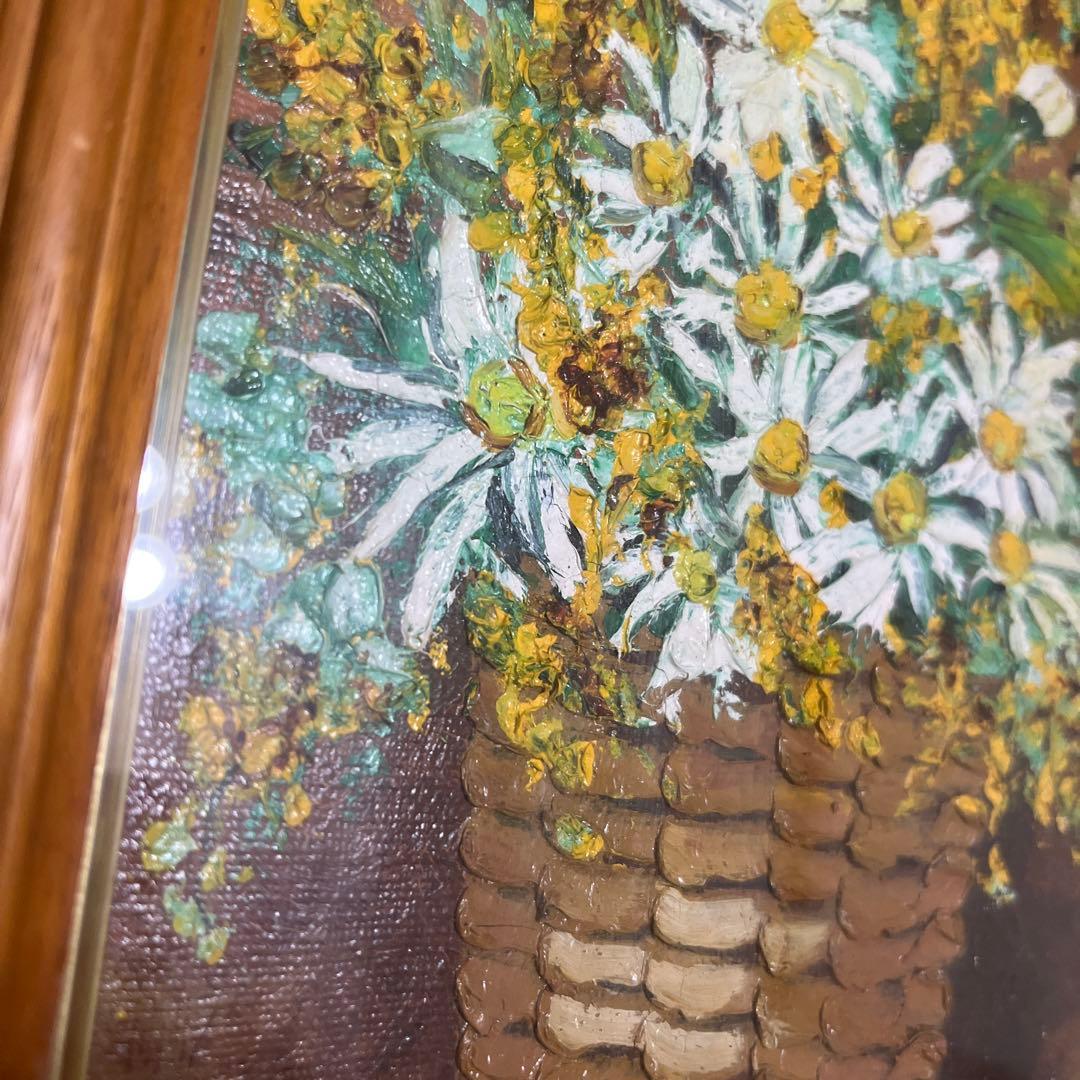 値下げ】大貫咲子 ミモザとマーガレット 油絵 - メルカリ