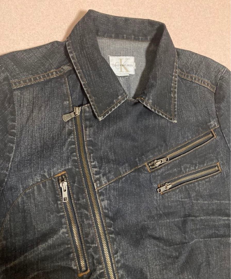 joker様専用 90s カルバンクライン デニム ダブルライダースジャケット