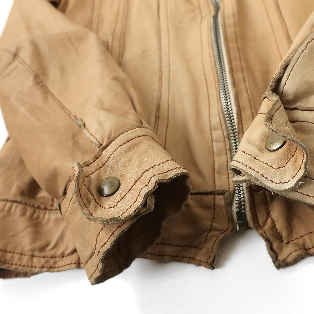 sisii レザージャケット シングルライダースタイプ エイジング加工