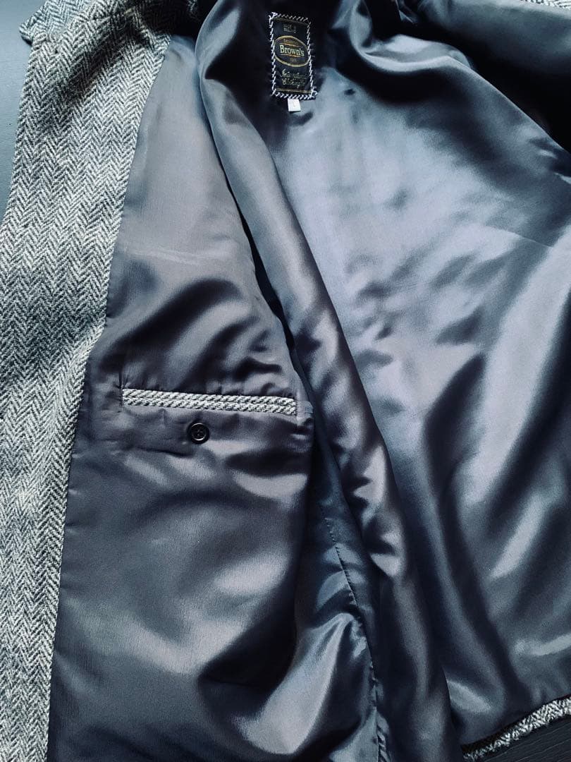 Brown's ヘリンボーンジャケット ハリスツイード生地の英国製 カスタム