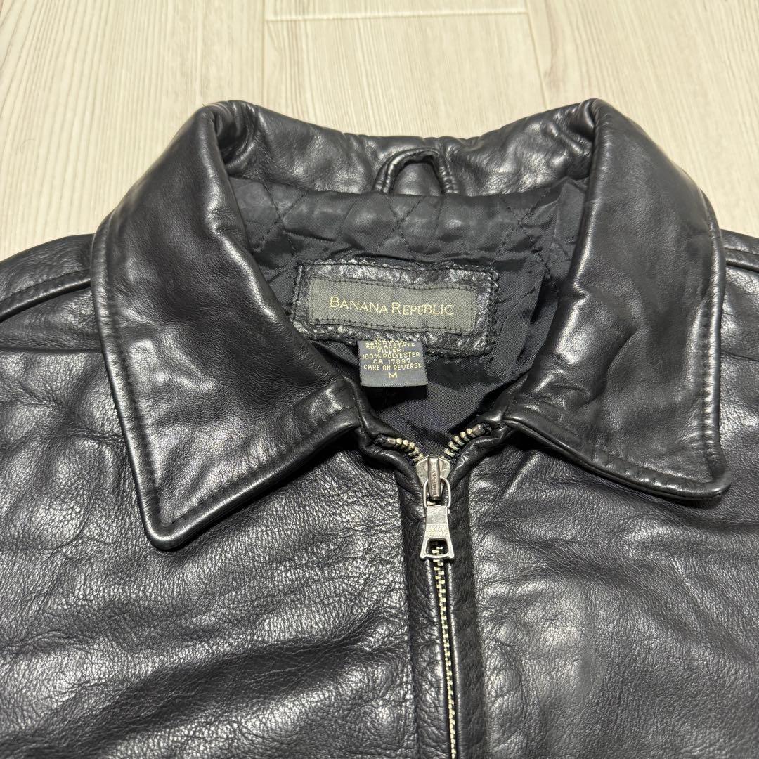 BANANA REPUBLIC 90's 黒タグ レザージャケット ドリズラー - メルカリ