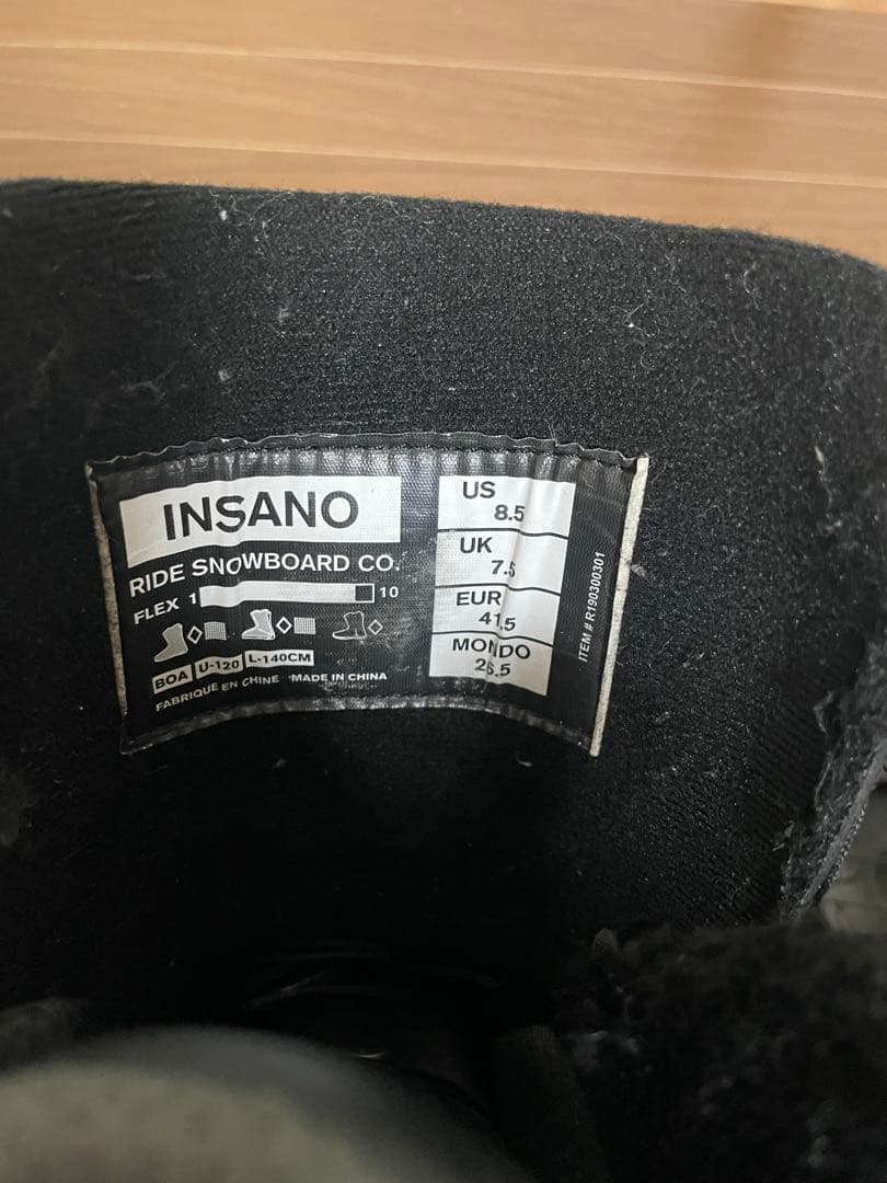 RIDE INSANO 26.5cm ブラック　20モデル