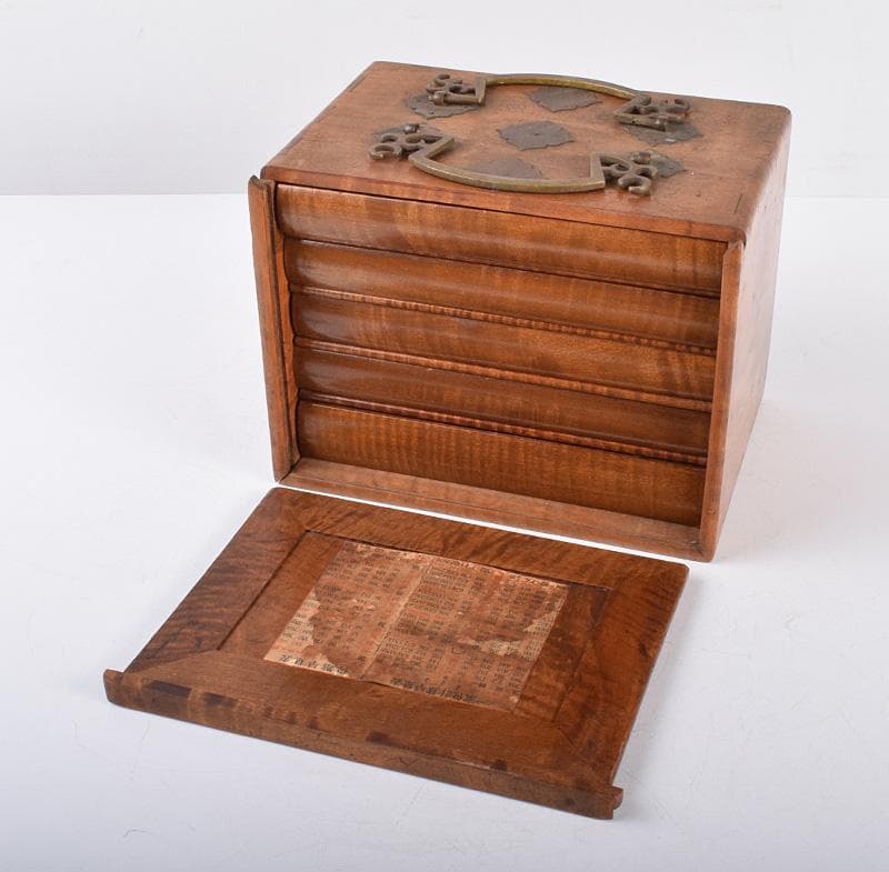 中国 竹嵌 骨牌 背竹牌 麻雀牌 木箱付 D 8693 - メルカリ