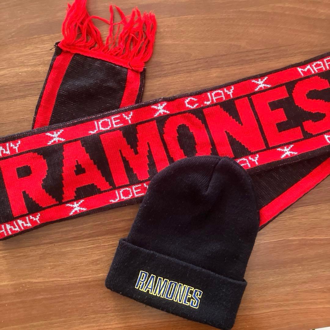 当時物 90's ツアー RAMONES ラモーンズ　マフラー ニット帽 レア