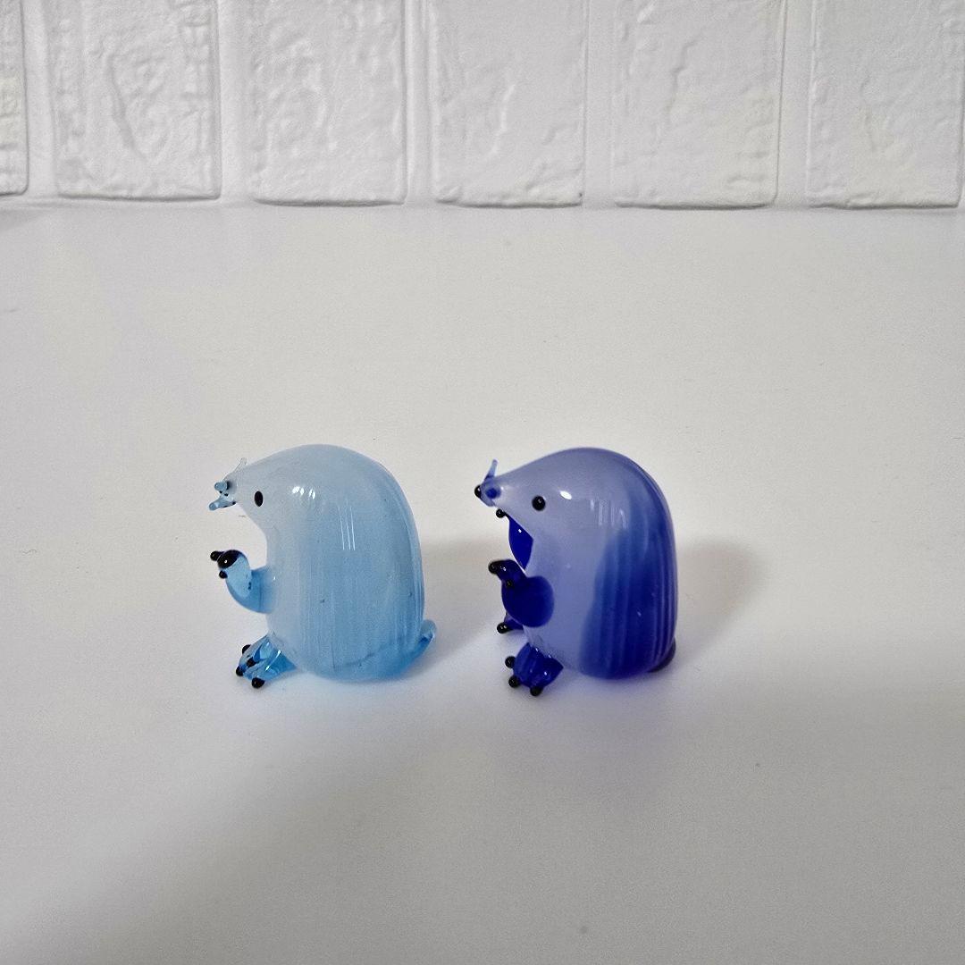 匿名】ガラス細工 もぐら リス かたつむり ミニチュア 置物 森の生き物