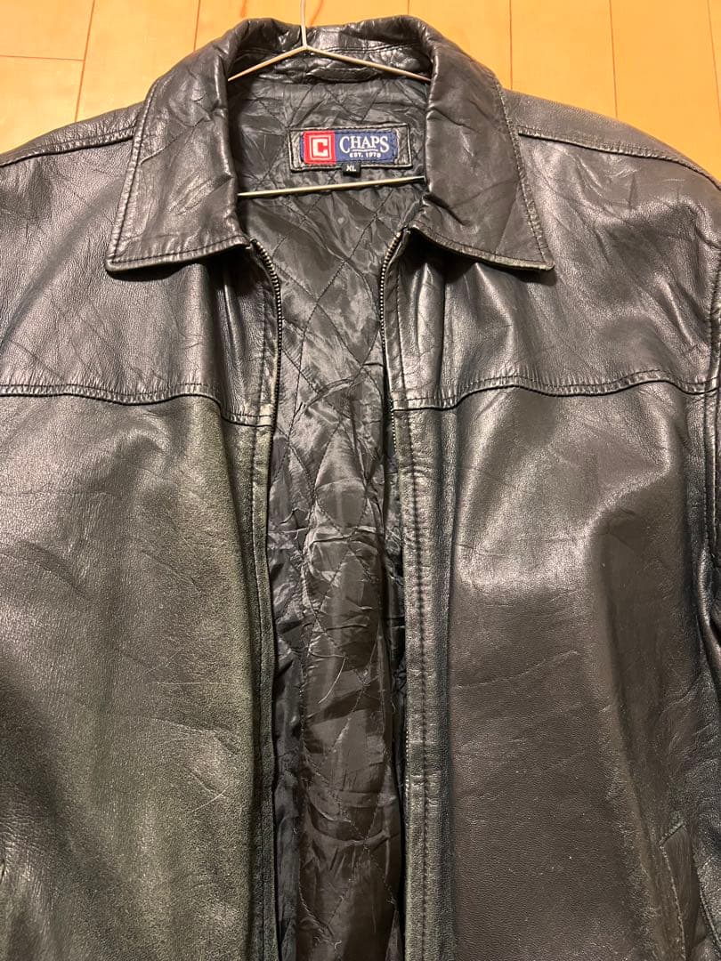 CHAPS レザージャケット XL ブラック 90s CHAPS Ralph Lauren LEATHER JACKET Size XL |