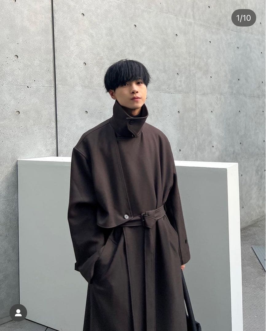 SINSS】Wide long trench coatSINSS Wide Long Trench Coat, Brown