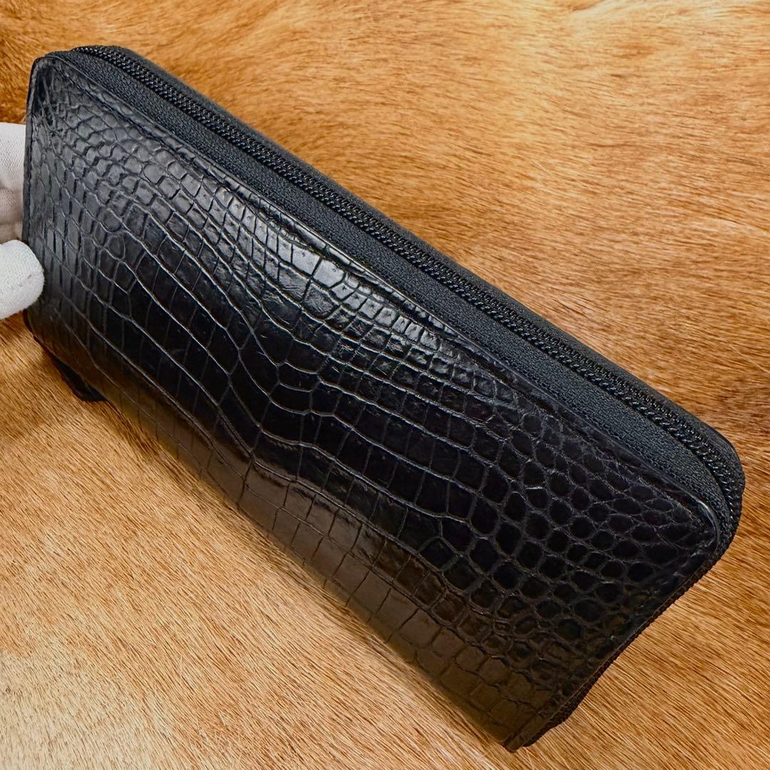 極美品 JRA認定 定12万 最高峰 クロコダイル ポロサス 一枚革 長