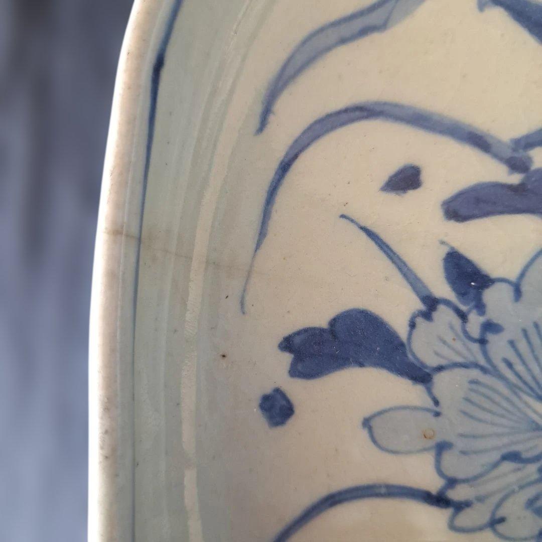 まるで若冲(じゃくちゅう)のタッチ？！」 古伊万里染付皿(最大幅23cm