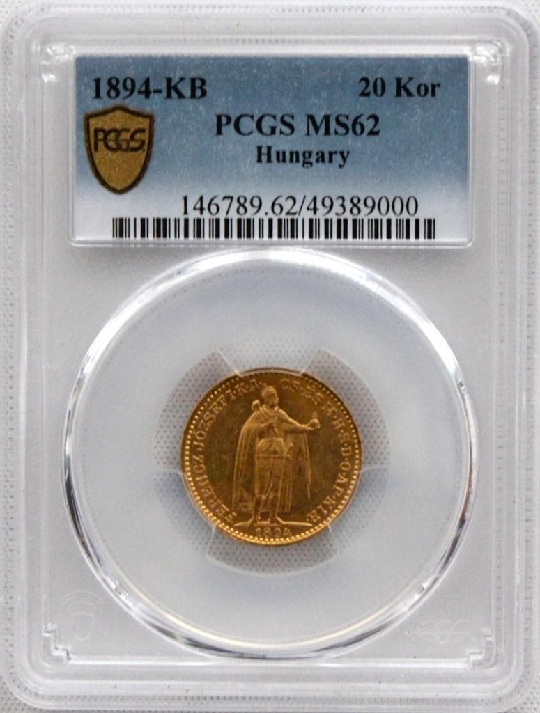 1894年 ハンガリー フランツ・ヨーゼフ 20コロナ金貨 PCGS MS62 - メルカリ