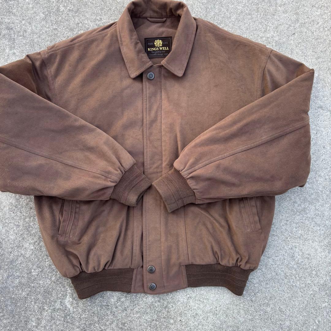 vintage スエード調 ブルゾン ブラウン 短丈 アメカジ シティーボーイ