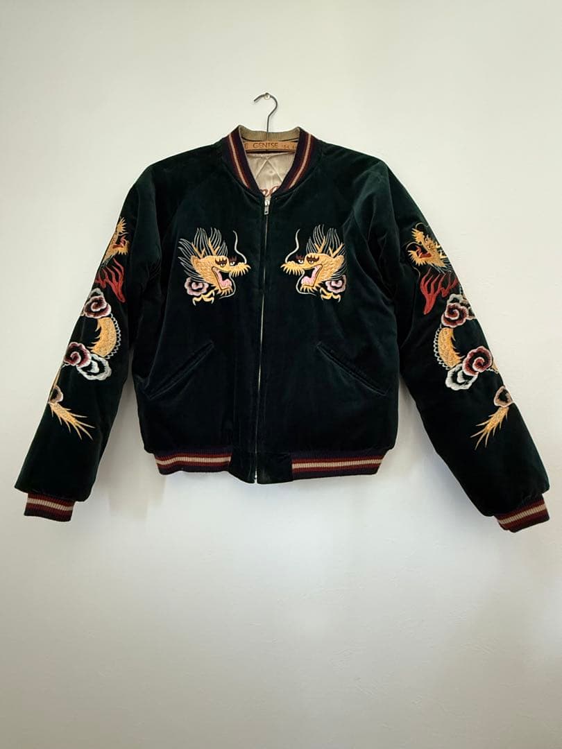 テーラー東洋 スーベニアジャケット DRAGON×OKINAWA 別珍×サテン TAILOR TOYO テーラー東洋 スカジャン 別珍 x サテン GOLD DRAGON