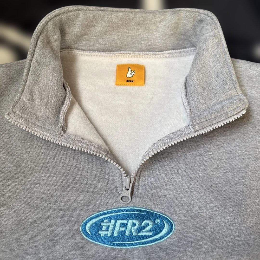 FR2 エフアールツー ハーフジップ スウェット グレー 霜降り ロゴ刺繍