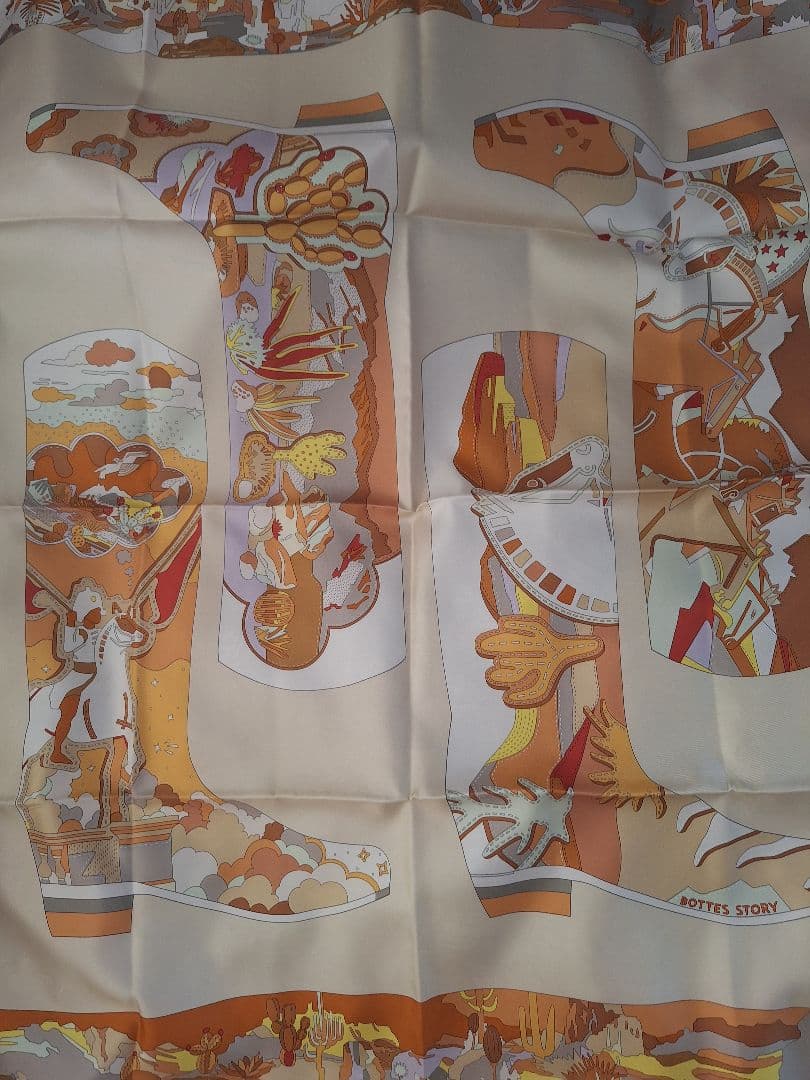 新品未使用　エルメスカレ90 《ブーツ・ストーリー》