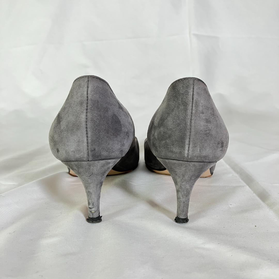 ジャンヴィトロッシ スエード ポインテッドトゥ パンプス グレー　22.5cm