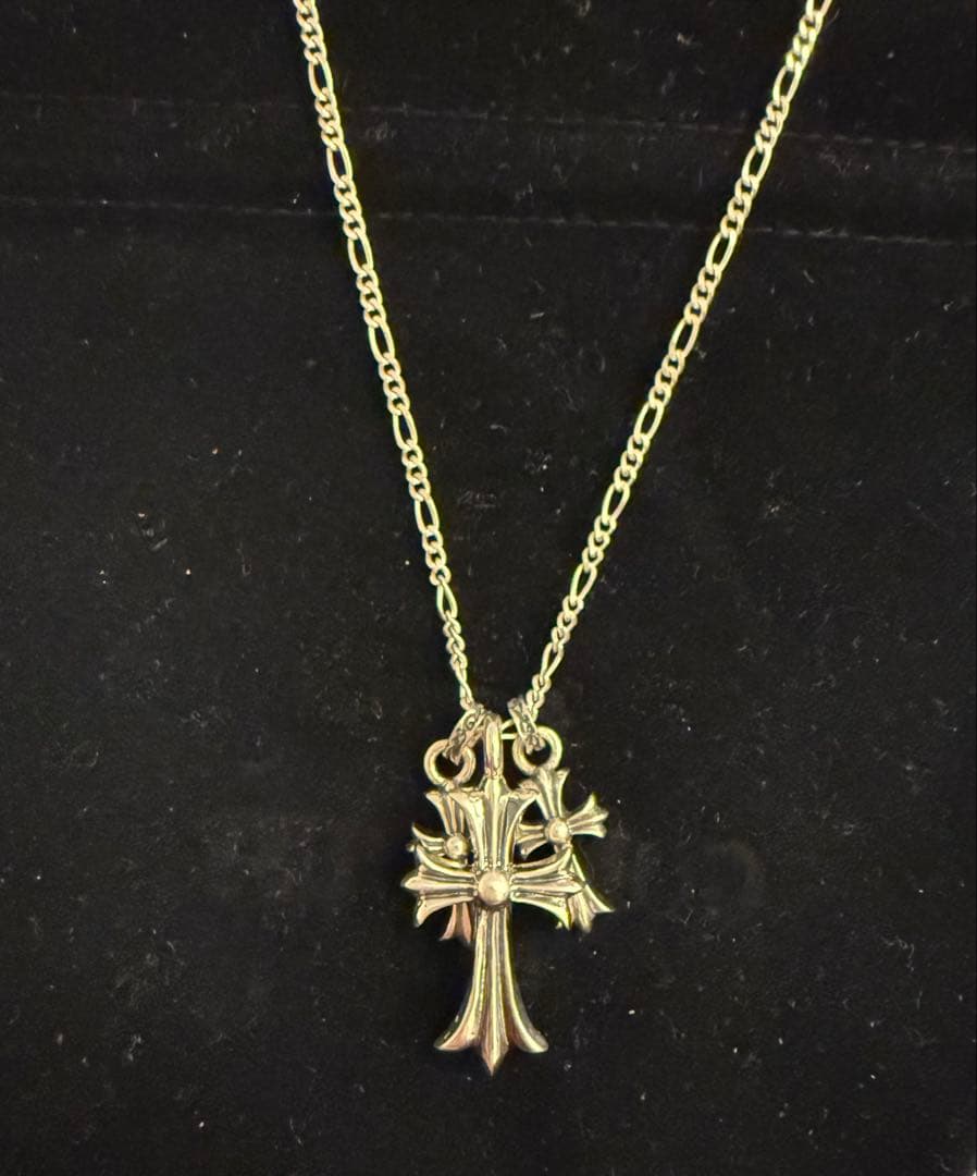 シルバー925クロスモチーフ フィガロネックレス 60cm 19.6g