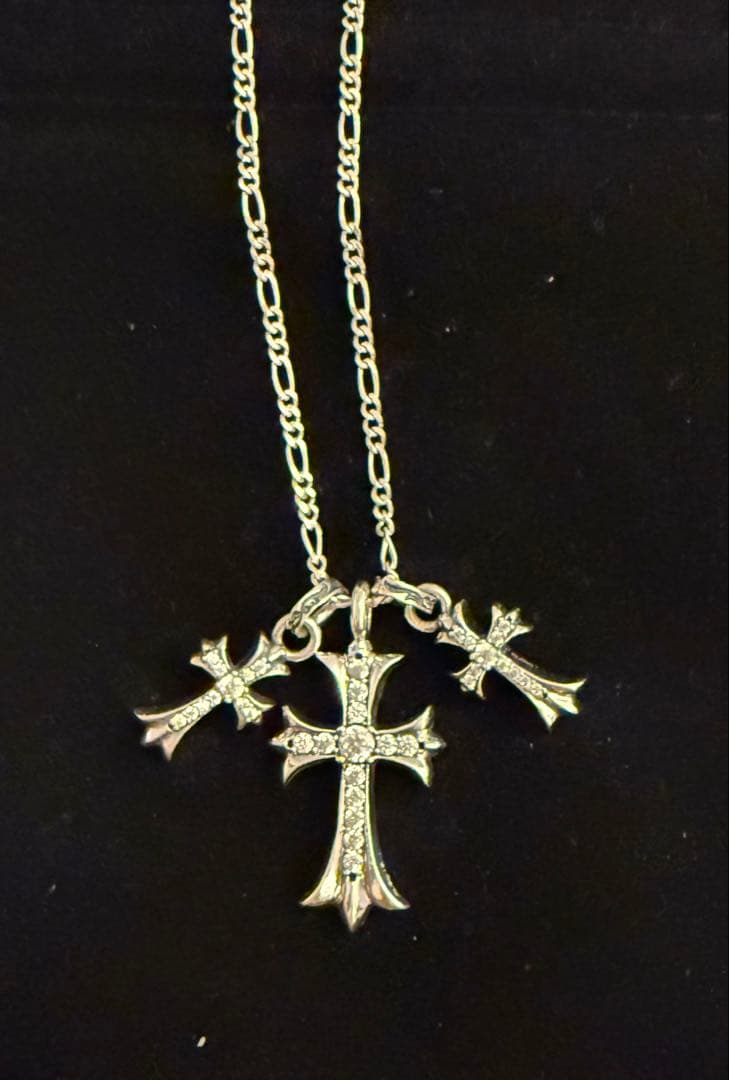 シルバー925クロスモチーフ フィガロネックレス 60cm 19.6g