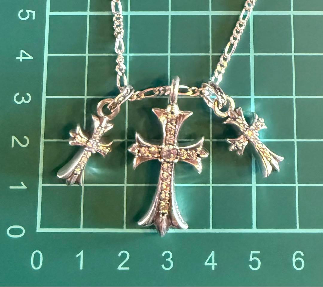 シルバー925クロスモチーフ フィガロネックレス 60cm 19.6g
