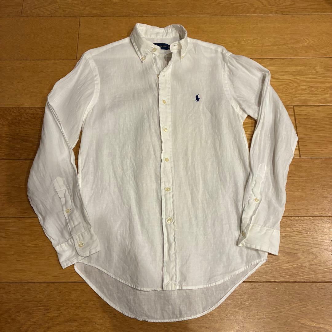 Ralph Lauren リネンシャツ クラシック フィット ストライプド リネン シャツ