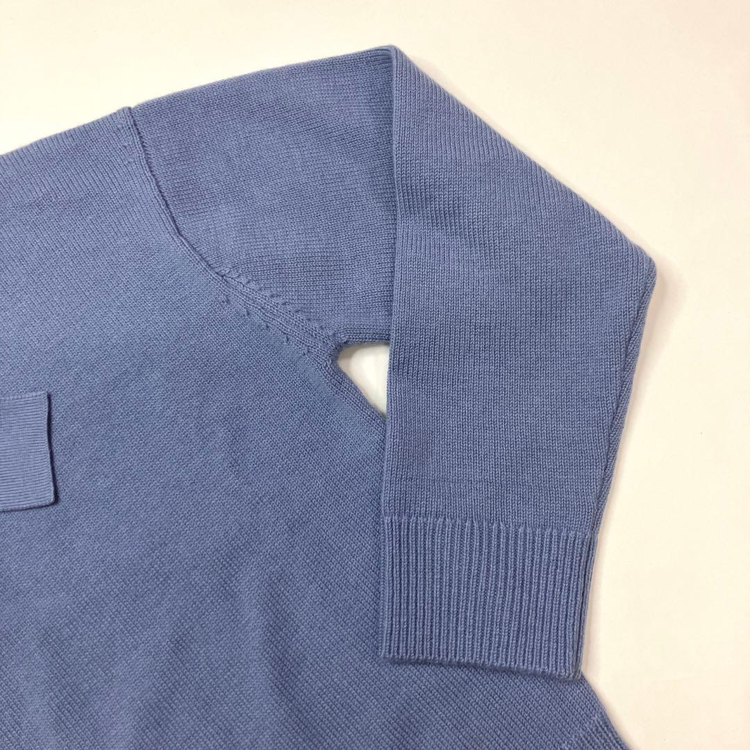新品未使用】インゲボルグ ブルー カメリア刺繍使い ニット/定価31,900