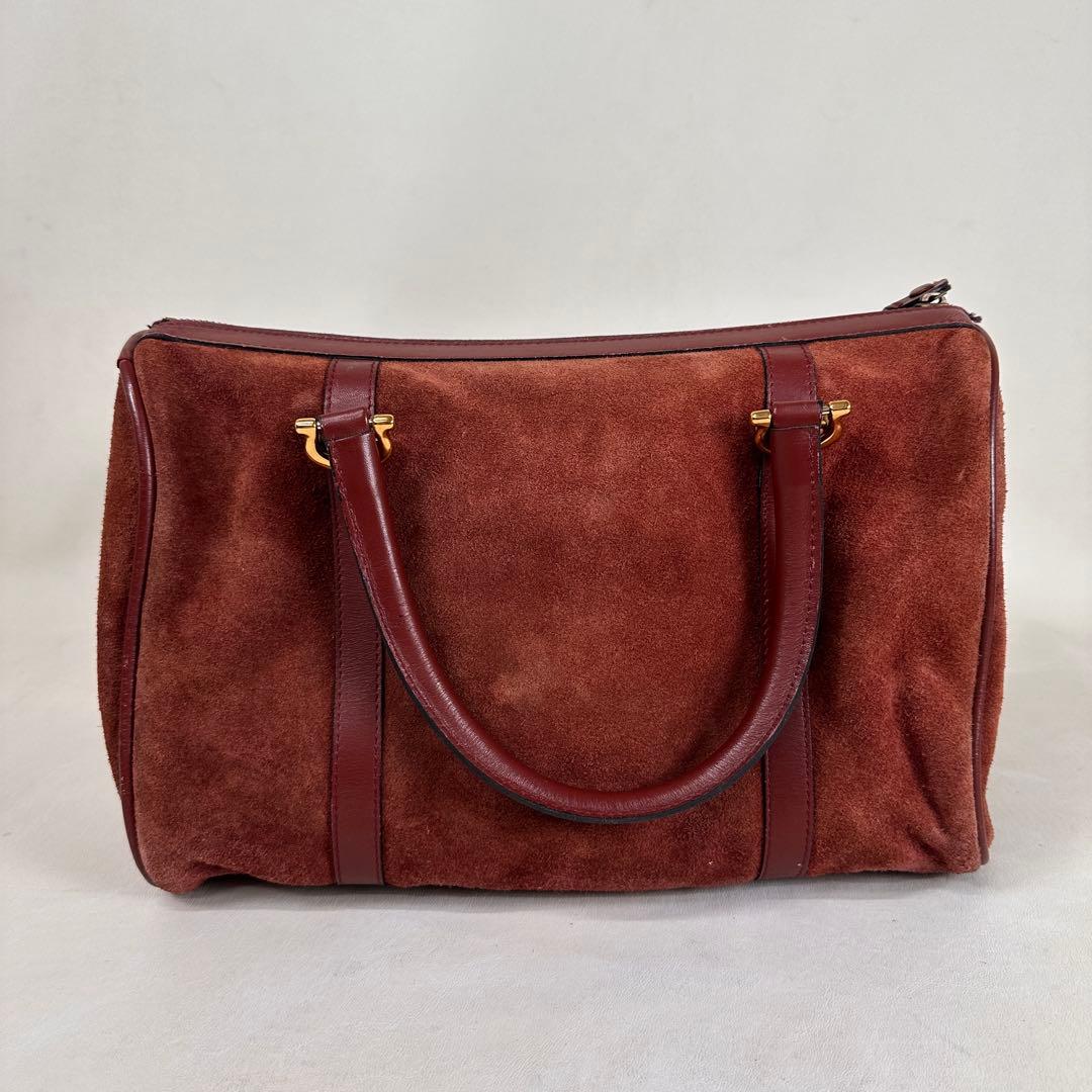 ヴィンテージ カルティエ マストライン ボストン スエード ボルドー 30
