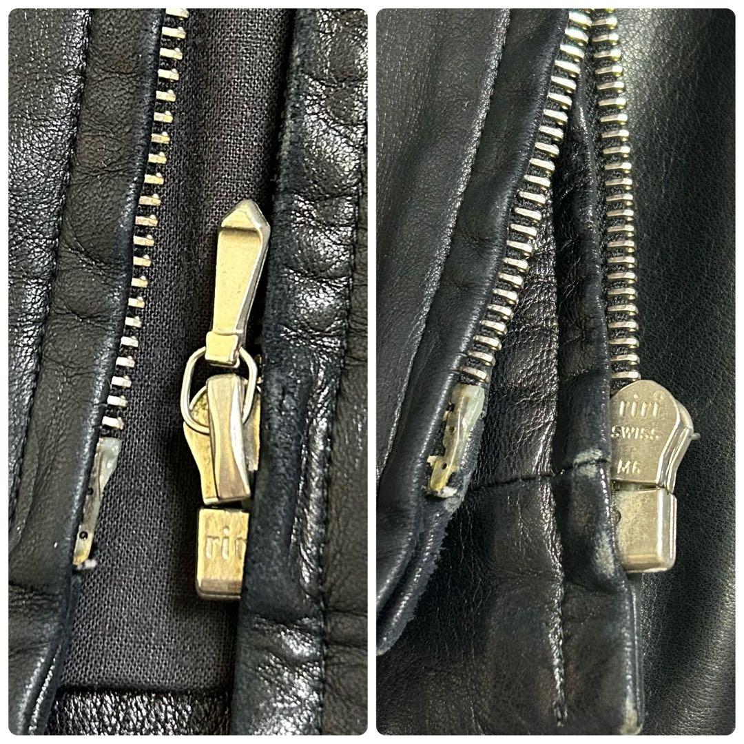 90s】仏製 アニエスベーオム レザー ドリズラージャケット 黒 riri