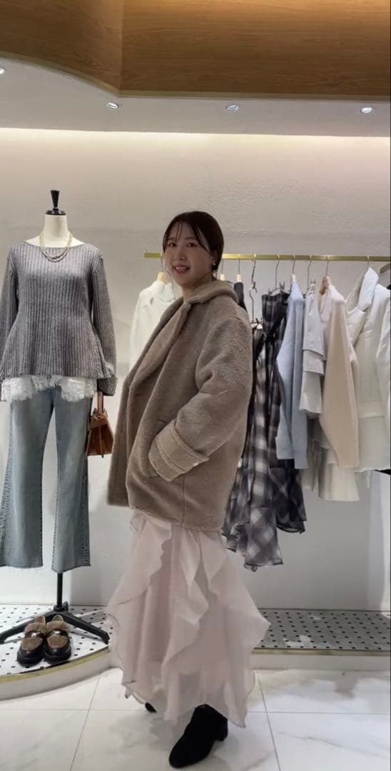 新作♡Apuweiser-riche♡セミコクーンボアPコート♡ - メルカリ