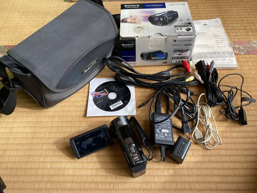 中古:ソニーHandycam HDR-CX180 32GB【大容量バッテリ付】 SONY（ソニー） ビデオカメラ SONY HDR-CX180 (L) ブルー 中古 新品SD