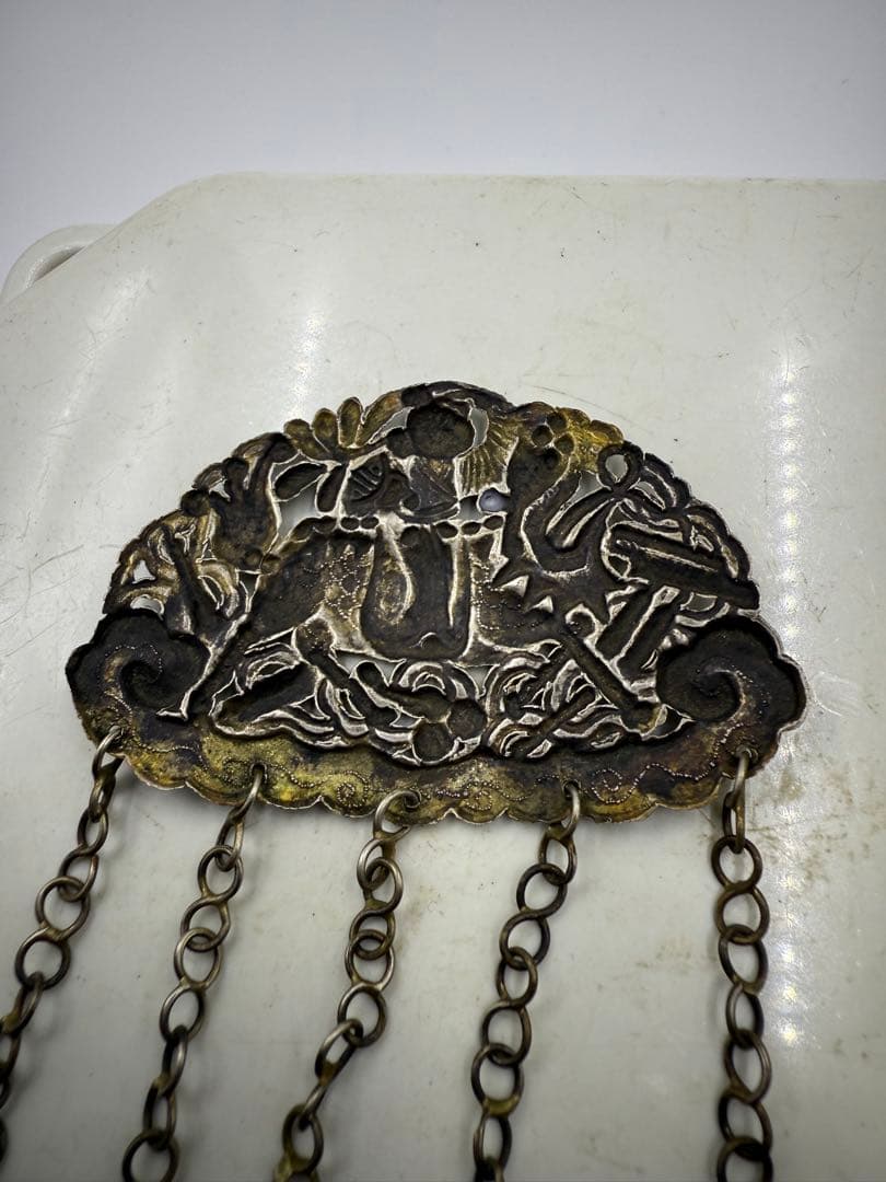 中国清代銀製麒麟童子 - メルカリ