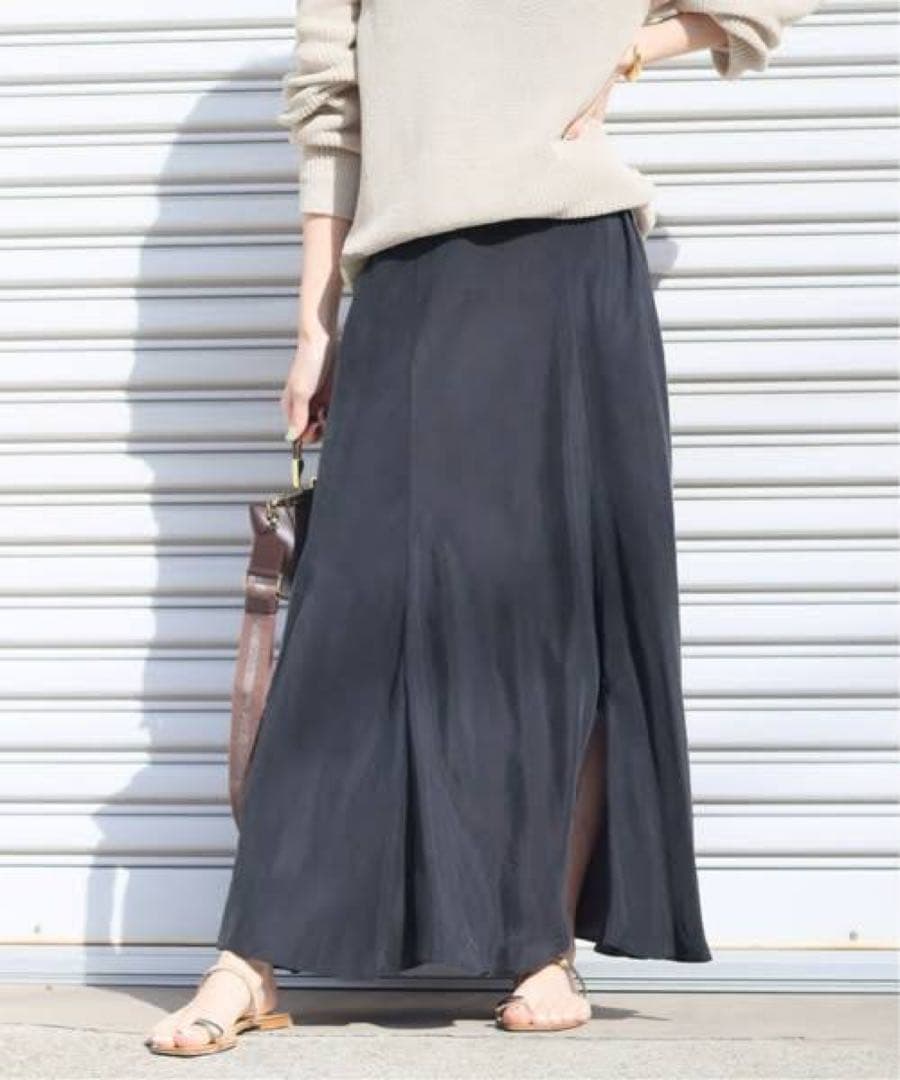 Plage Washable Fibril ギャザーロングスカート ネイビー38 - メルカリ