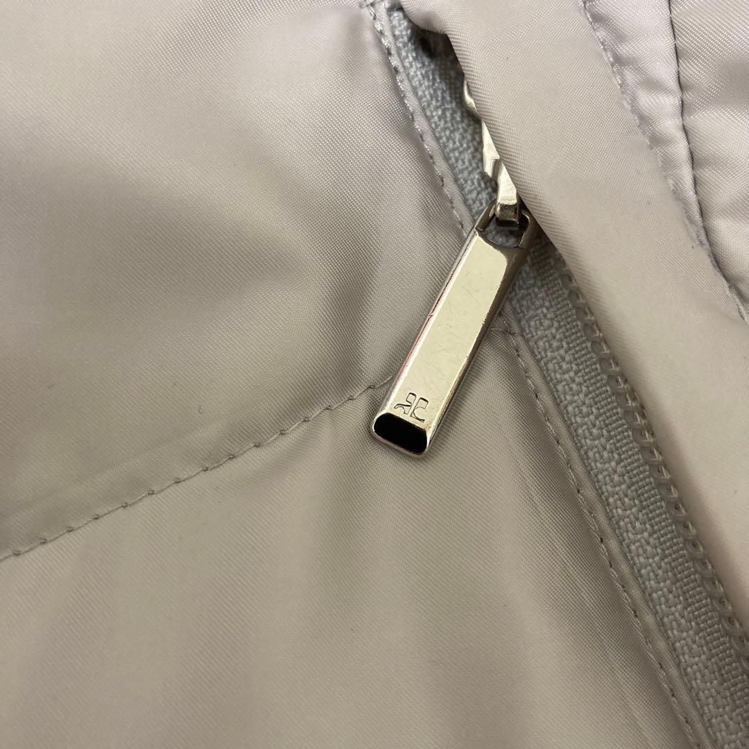 courreges クレージュ ロゴ入りダウンコート アウター シルバー 40