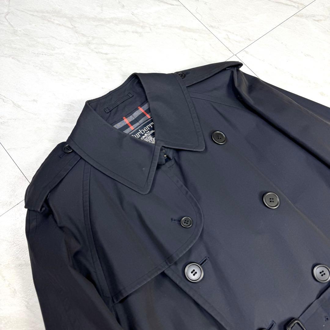 バーバリー トレンチコート ダブル ベルト ネイビー ノバチェック 175
