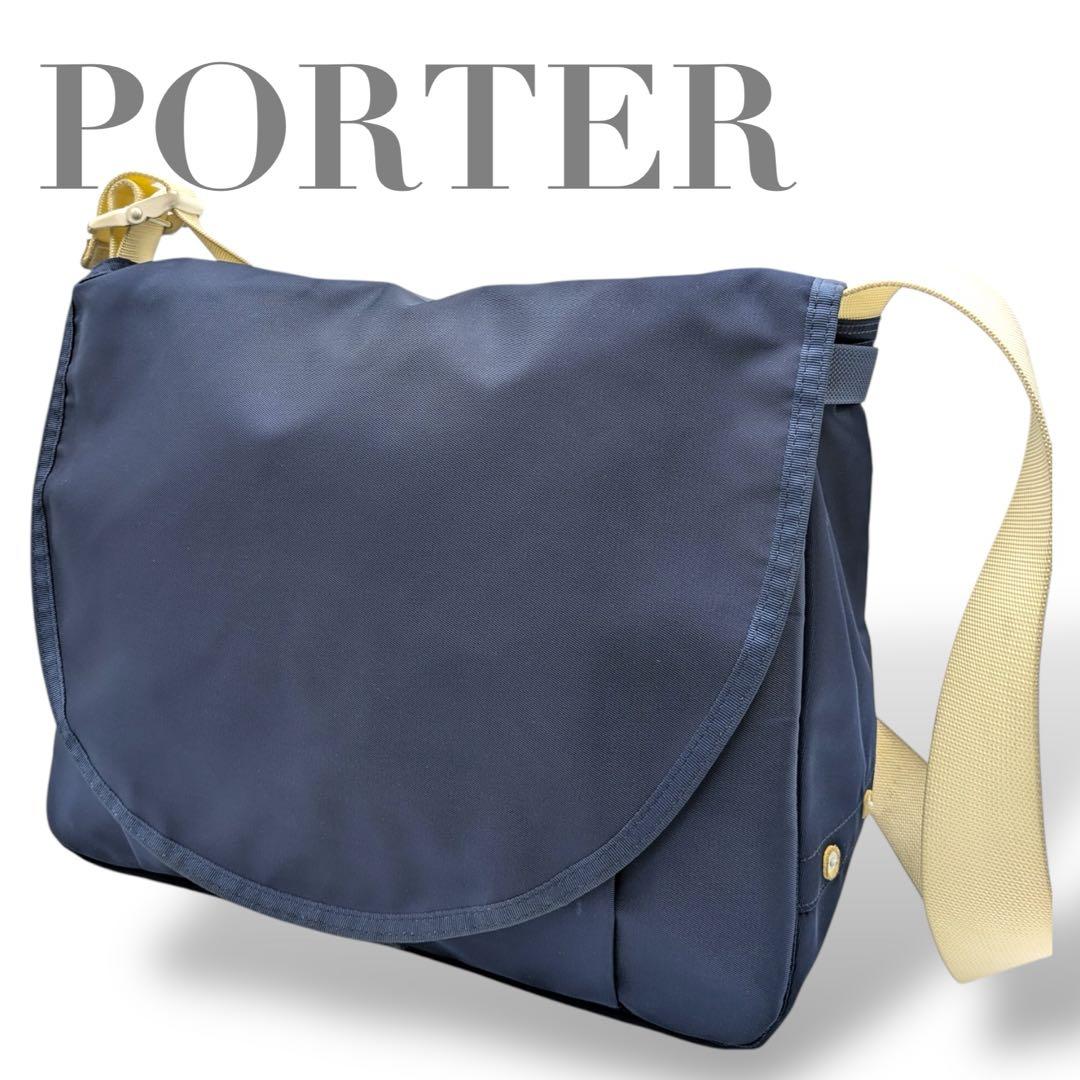 美品 PORTER 大容量 メッセンジャーバッグ ネイビー ビジネス PORTER ビジネスバッグ 黒 ジャンク - メルカリ