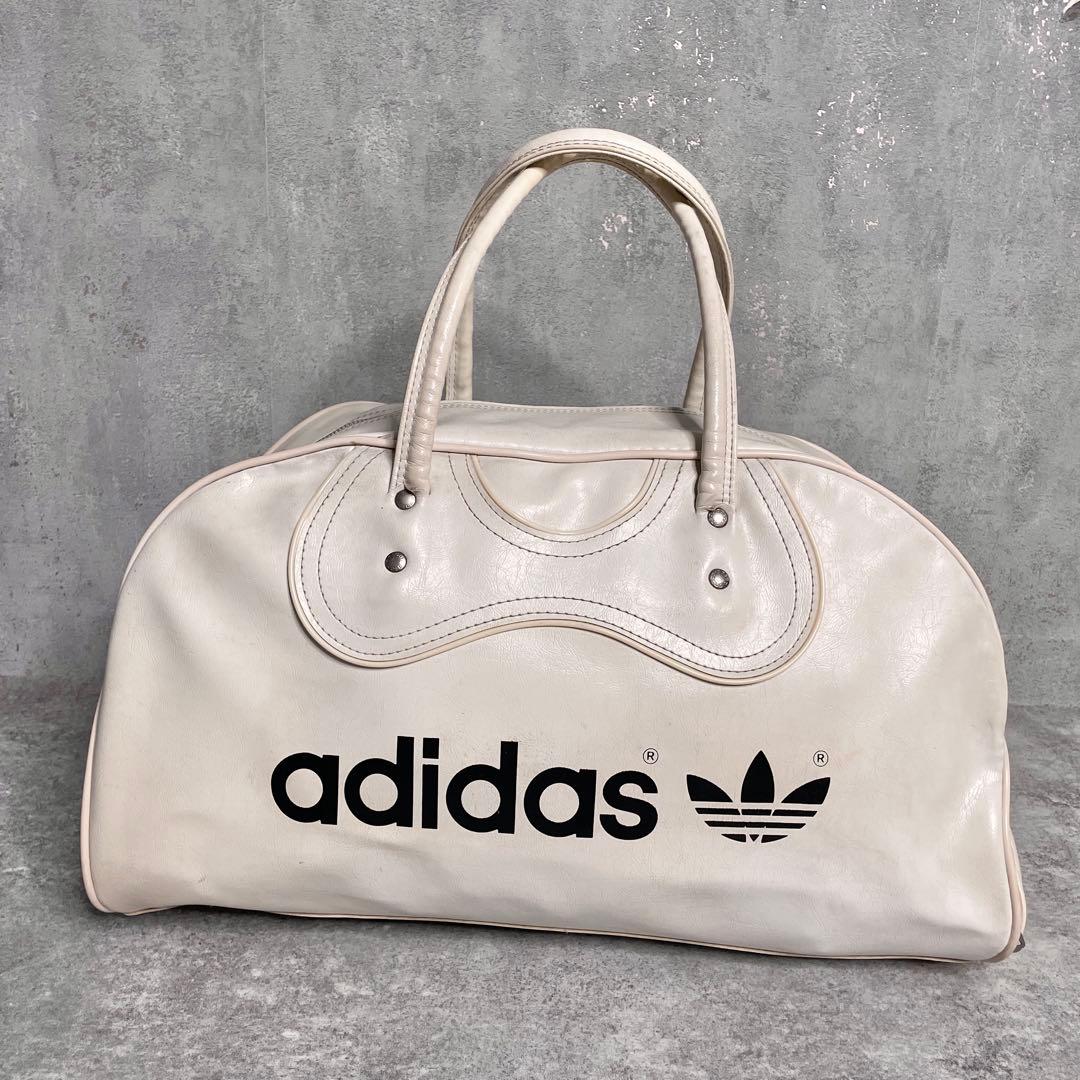 激渋 80s vintage adidas レザー調 ボストンバック】 - メルカリ