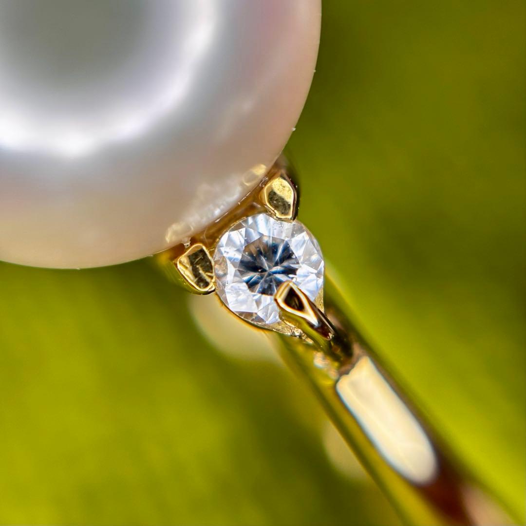 『専用です』オーロラRosé アコヤ真珠 9.6mm リング 真科研 K18