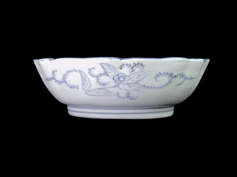 古伊万里 染付 亀甲紋に草花紋の図 膾皿 江戸期 D568AS-fbsx - メルカリ